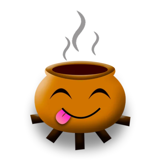 Mascote panela sorridente da Feijoada da Val
